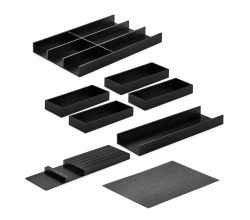 Modify Besteckeinsatz Set 1200, Esche schwarz / Besteckkasten-Set Holz