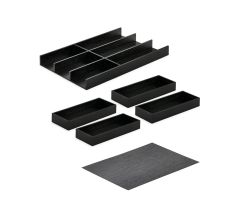 Modify Besteckeinsatz Set 800/900, Esche schwarz / Besteckkasten-Set Holz