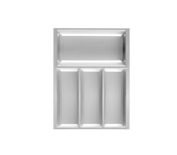 Besteckeinsatz 45er Schublade MOVE in Edelstahloptik / Maße (BxT): 342 x 473,5 mm / Besteck-Einsatz / Einsatz / Besteckkasten / Schubladeneinsatz