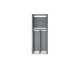 Besteckeinsatz MOVE Silbergrau, genarbt für 30er Schublade / Maße (BxT): 192 x 473,5 mm / Besteck-Einsatz / Einsatz / Besteckkasten / Schubladeneinsatz