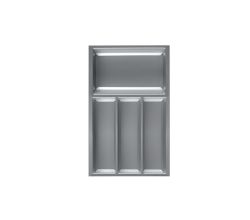 Besteckeinsatz MOVE Silbergrau, genarbt für 40er Schublade / Maße (BxT): 292 x 473,5 mm / Besteck-Einsatz / Einsatz / Besteckkasten / Schubladeneinsatz