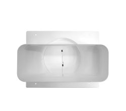 ZSB Maueranschlußstutzen Flow 150 rund/eckig 227x94 mm mit Rückstauklappe / Anschluss Flachkanal / Compair flow (System Ø 150)