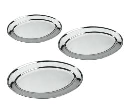 METALTEX Servierplatte oval INOX in verschiedenen Größen / Edelstahlplatte / Platte