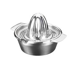 Metaltex Zitronen-/ Orangenpresse Inox mit zwei seitlichen Ausgießern / Zitruspresse