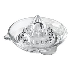 Metaltex Zitruspresse 242080000 aus Glas mit seitlichem Ausgießer und Griff / Zitronenpresse