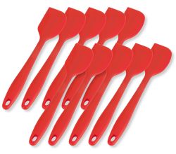 10er SET METALTEX CHROMOTHERAPY Silikon Teigschaber 21 cm - Rot