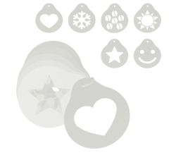 Metaltex 252430000 Deko-Schablonen 6er Set aus Polypropylen / Cappuchinozubehör / Dekorschablone / Dolceforno