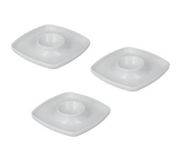 Metaltex 252921000 Eierbecher quadratisch aus Kunststoff im 3er Set / Frühstückszubehör