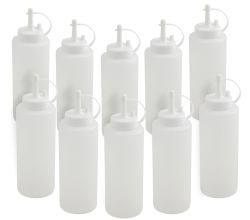 10er SET METALTEX 252960 Squeezy Saucenspender 375 ml, Kunststoff / Ketchup / Senf / Soßenspender