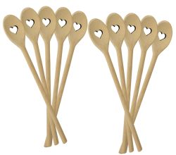 10er SET METALTEX 570300010 Kochlöffel HEART aus Buchenholz mit Herz-Ausschnitt / Backzubehör / Kochzubehör