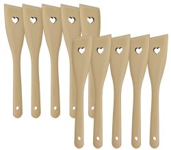 10er SET METALTEX 570304010 Pfannenwender HEART aus Buchenholz mit Herz-Ausschnitt / Backzubehör / Kochzubehör