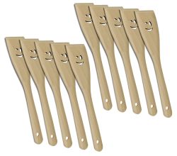 10er SET METALTEX 570306010 Pfannenwender SMILEY aus Buchenholz mit Smiley-Ausschnitt / Backzubehör / Kochzubehör