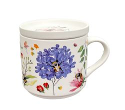 Puckator Nectar Meadows Bienen Tasse & Untersetzer Set, 405 ml / Becher