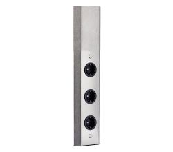 MIRA WAND 1 Steckdosenelement 3-fach aus Edelstahl / Steckdosen / Steckdosenleiste