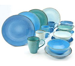 CreaTable 20063 Kombiservice Nature Collection AQUA 16 tlg. aus Steinzeug