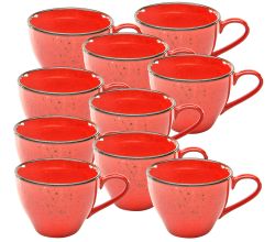 10er SET CreaTable 20068 Nature Collection Obertasse 200 ml RED