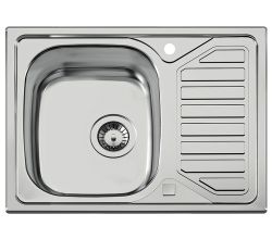 Spüle NAVA 1 mit Drehexcenterbedienung / Edelstahlspüle / CONTURA / Ausschnitt 630 x 480 mm