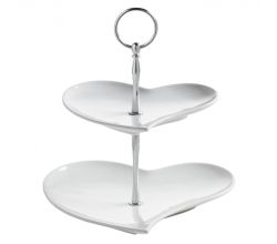 Maxwell & Williams Amore Etagere 2-stöckig, Geschenkbox, Porzellan/Metall, JX57915 / Heart