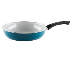 RIESS 0057-010 RIESS Emaille Pfanne Nouvelle extra stark 28 cm, Aquamarine / Bratpfanne