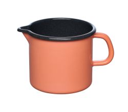 RIESS 0040-001 Schnabeltopf 12 cm, 1 L, Emaille, Nouvelle Pur, Mango / Milchtopf