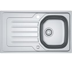Edelstahlspüle ONDA 45 mit Drehexcenterbedienung / Ausschnitt 840 x 480 mm / Auflagespüle / Spüle