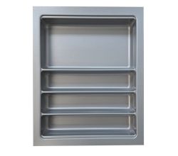 Besteckeinsatz Ordine für 45 cm Schrank, zuschneidbar (B 350-390 x T 450-490 mm), edelstahlfarbig, inkl. 1 Trennstege-Set