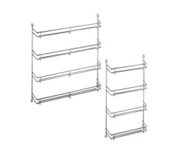 Gewürzbord silber-1 / Hängeschrankausstattung / Ordnungssystem / Gewürzdosenablage