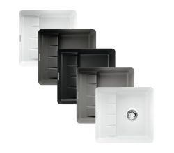NABER Unterbauspüle PickUP U mit Premium-Drehexzentergarnitur, ab 600 mm Schrankbreite, Keramik