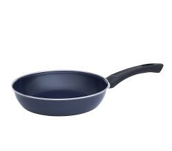 RIESS 0042-012 Omas Emaillepfanne 24 cm, KOBALTBLAU / Bratpfanne
