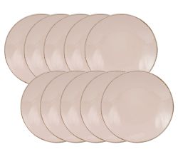 10er SET CreaTable 22117 PINK LADY Speiseteller 28 cm, rosé / Teller / Steingut / Essteller