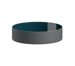 LAUFEN Waschtisch-Schale / Waschbecken TRICOLOR 400x400 rund Petrol ohne Hahnloch OHNE Überlauf, H512TC4T971121