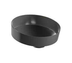 LAUFEN Waschtisch-Schale / Waschbecken TENDO 400x400 rund Dark Iron ohne Hahnloch OHNE Überlauf, H512TE40191121