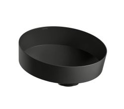 LAUFEN Waschtisch-Schale / Waschbecken TENDO 400x400 rund schwarz matt ohne Hahnloch OHNE Überlauf, H512TE47161121