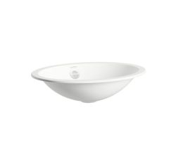LAUFEN Einbauwaschtisch / Waschbecken FORM 425x325 oval weiß ohne Hahnloch mit Überlauf, H513FM40001091 / Unterbau