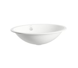 LAUFEN Einbauwaschtisch / Waschbecken FORM 525x425 oval weiß ohne Hahnloch mit Überlauf, H513FM60001091 / Unterbau