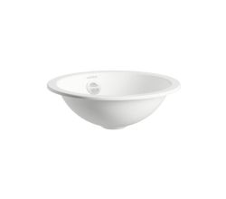 LAUFEN Einbauwaschtisch / Waschbecken FORM 325x325 rund weiß ohne Hahnloch mit Überlauf, H517FM20001091