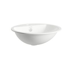 LAUFEN Einbauwaschtisch / Waschbecken FORM 450x450 rund weiß mit Hahnloch mit Überlauf, H517FM50001041