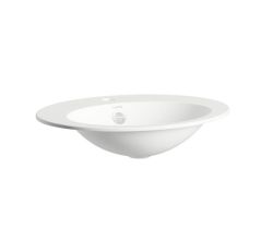 LAUFEN Einbauwaschtisch / Waschbecken FORM 500x400 oval weiß mit Hahnloch mit Überlauf, H517FM60001041