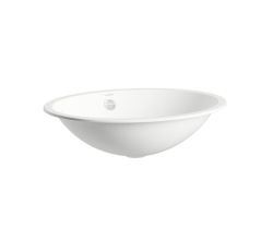 LAUFEN Einbauwaschtisch / Waschbecken FORM 525x425 oval weiß ohne Hahnloch mit Überlauf, H517FM60001091