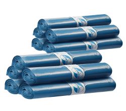 10er SET DEISS 10002 - PREMIUM - 120 Liter Abfallsäcke BLAU - 25 Stk. je Rolle / Emil Deiss / Müllbeutel