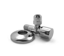 PUTEUS Eckventil 3/8 Zoll mit Komfortgriff und Schubrosette / Wasseranschluss