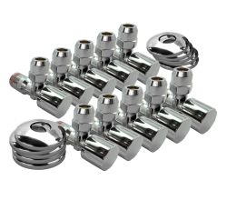 10er SET PUTEUS Eckventil 1/2 Zoll, selbstdichtend mit Komfortgriff / Wasseranschluss