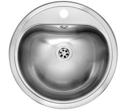 REGINOX Rundbecken ATLANTIS OSP (L) Edelstahl - Innenseite poliert / Ausschnittmaß Ø 440 mm / Waschtisch / Waschbecken
