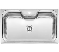 REGINOX R18354 Edelstahlspüle JUMBO mit Lochbohrung / ab 90 cm Schrankbreite / Ausschnitt 840 x 490 mm / Auflagespüle