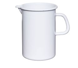 RIESS 2176-033 Emaillekrug 2 L, Weiß, H 19 cm / Emaille Krug