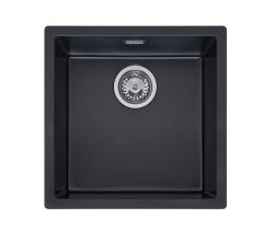 Reginox R34651 Flächenbündige Regi Granit Spüle TEXEL 40x40 (L) PURE Black ab 50 cm Schrankbreite