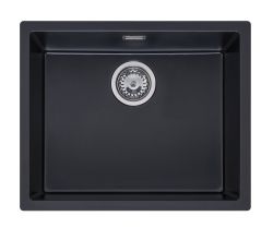 Reginox R34668 Flächenbündige Regi Granit Spüle TEXEL 50x40 (L) PURE Black ab 60 cm Schrankbreite