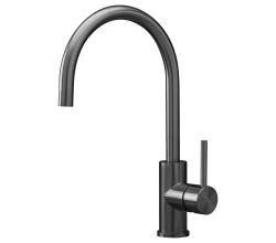 Reginox Armatur R38932 CANO GUN METAL II mit Festauslauf, Edelstahl PVD-Beschichtung in neuer PVD Farbe 2025 / Einhebelmischer