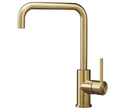 Reginox Armatur R38970 CRYSTAL GOLD II mit Festauslauf, Edelstahl PVD-Beschichtung in neuer PVD Farbe 2025 / Einhebelmischer