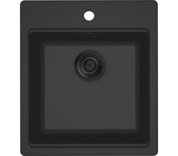 REGINOX R40331 Regi Granite Spüle FLORENCE 40 mit Armaturenbank in Nero Black ab Schrankbreite 45 cm / Auflagespüle